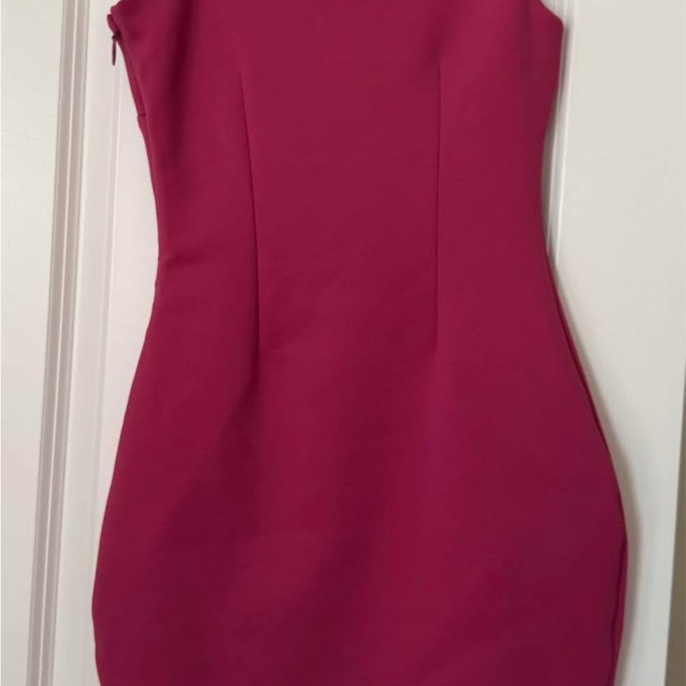 Guess One Shoulder Hot Pink Fuchsia Mini Dress